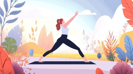 Woman doing yoga in a park