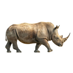 Fototapeta premium PNG of Majestic rhinoceros walking gracefully in a natural setting.