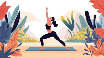 Woman doing yoga outdoors