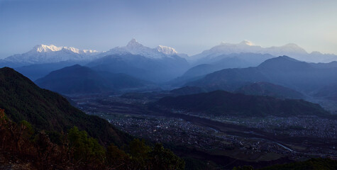 Panorama Himalayas With Annapurna And