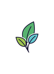 Obraz premium Abstract leaf illustration with gradient colors on black background