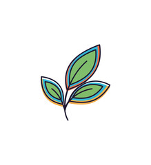 Obraz premium Stylized leaf illustration on black background for design elements