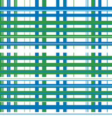 Blue and green plaid pattern with clean geometric lines and white background 1