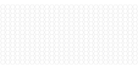 Straight Hexagonal Pattern in Light Gray Outline on White Background hexagons