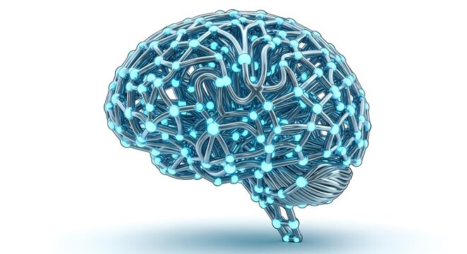 Icono de algoritmo de aprendizaje autom&aacute;tico 3d, desarrollo de IA, aislado en fondo blanco