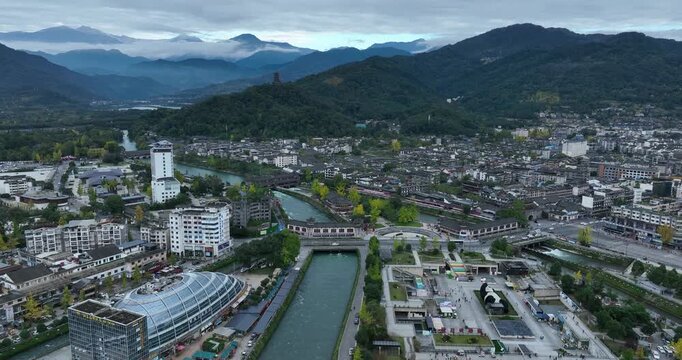 Dujiangyan,China : November 08, 2025 : Gigantic sculpture of selfie-taking panda gains popularity or "Selfie Panda" is iconic of Dujiangyan Chengdu Sichuan China  