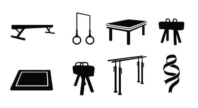 Gymnastics Equipment Vector Icons