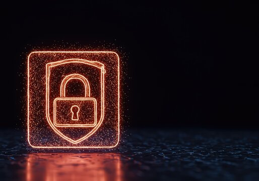 Abstract digital threads protected by a glowing, geometrical security barrier. Essential concept for software engineering and concurrency ,programming ,complex ,abstract