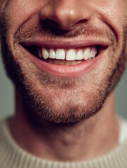 Close up of smiling man with healthy white teeth