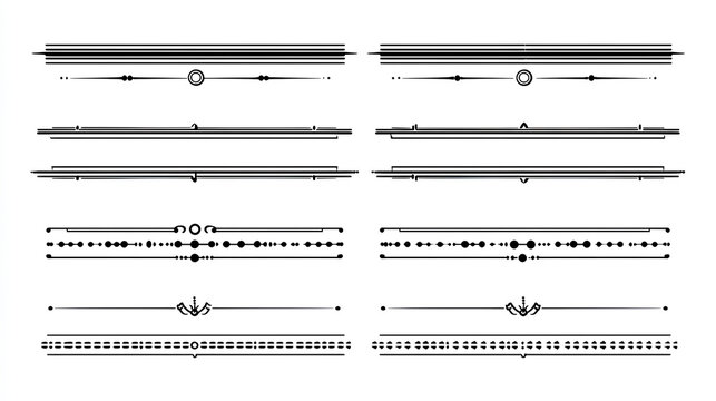 Decorative simple divider. Line borders, dividers for page, text underline. Vector set Stock Vector