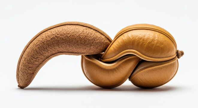 Open and Closed Peanuts on White Background