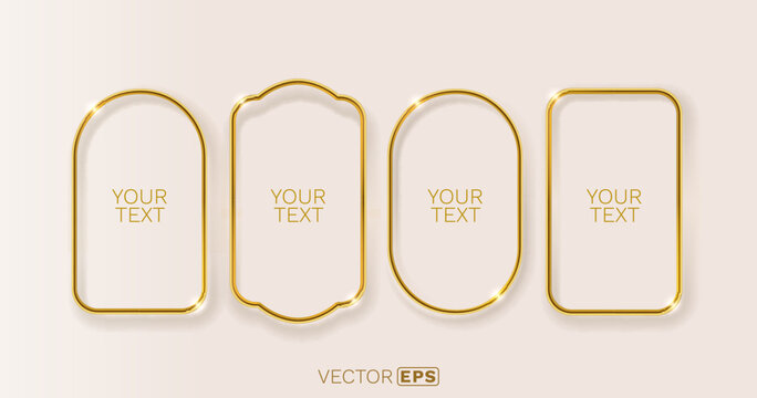 Elegant Golden Frames Set A collection of various luxurious shiny gold borders.