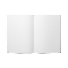 Naklejka premium A blank open book with white pages on a plain white background. isolated on transparent background