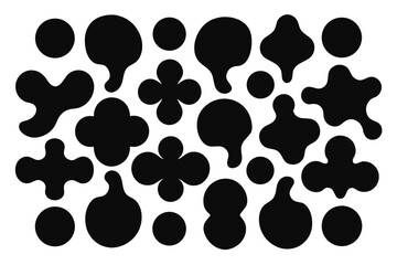 Fototapeta premium blob shapes abstract organic forms silhouette line art vector illustration with a white background