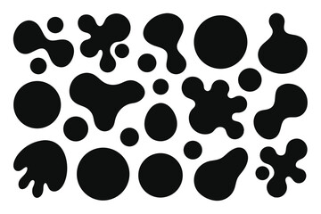 blob shapes abstract organic forms silhouette line art vector illustration with a white background