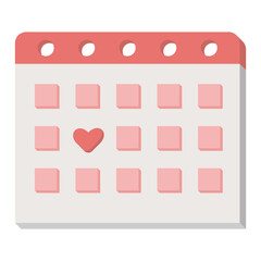 Calendar with Heart Icon Illustration