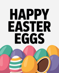 Happy Easter Eggs Chocolate Egg Collection Holiday Festive Design