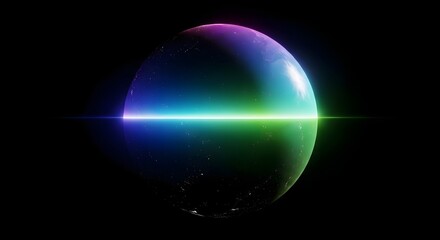 Obraz premium A planet on a black background of vast space with Earth illuminated, starry background