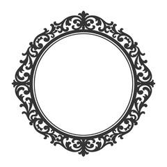 クラシカルな円形フレームのシルエットアイコン