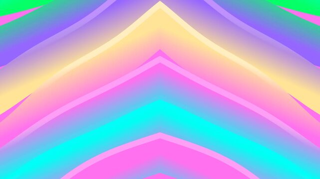 Abstract Color Waves Moving Across Bright Gradient Arches in a Vivid Digital Scene