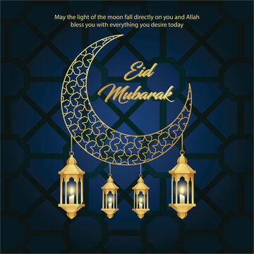 Decorative eid moon for holy festival background