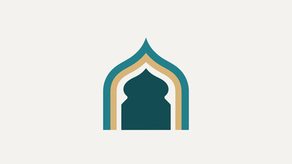 Obraz premium Islamic Archway Silhouette Logo Design