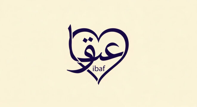 Heart Shaped Arabic Calligraphy Logo with IBAF Text