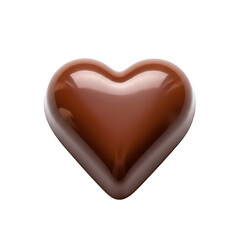 A delicious and rich chocolate heart-shaped treat on a white background