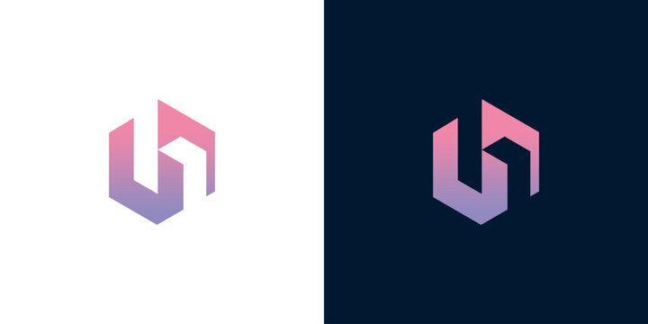 initial letter h hexagon abstract logo vector design
