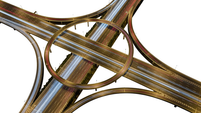 Complex highway interchange