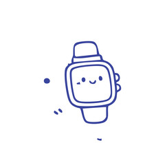 Obraz premium Cartoon Smartwatch with Smiling Face