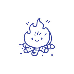 Happy Cartoon Flame Character