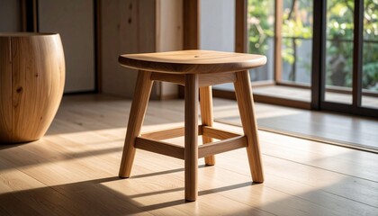 Japandi-Hocker aus Holz