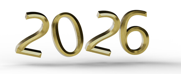 Fototapeta premium Stylish 3D rendered illustration of the year 2026, perfect for representing new beginnings, planning, and future concept