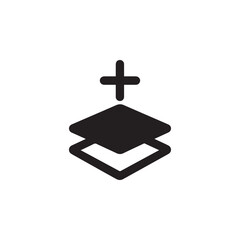 Add layer icon silhouette vector design art illustration.