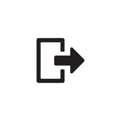 Logout icon silhouette vector design art illustration.