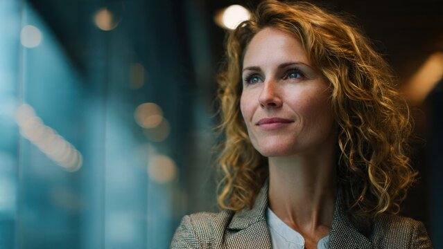 Confident businesswoman looking ahead