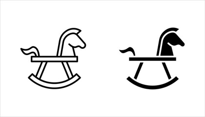 Fototapeta premium Horse toy icon set. Thin line flat vector related icon for web design. vector illustration on white background