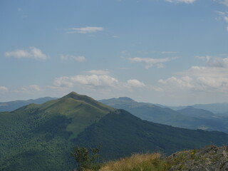 View of the meadows in the Bieszczady Mountains
