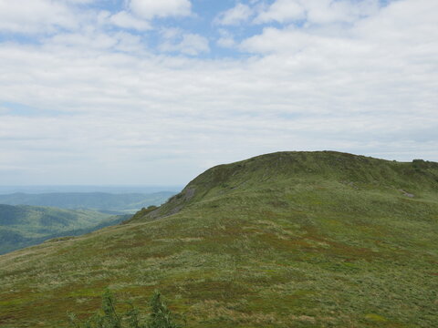 View of the meadows in the Bieszczady Mountains