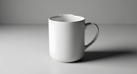 Fototapeta premium A white ceramic mug on a plain background