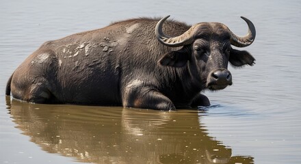 Obraz premium buffalo in water