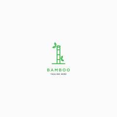 Obraz premium Creative Bamboo logo icon design, minimalist, modern illustration style.