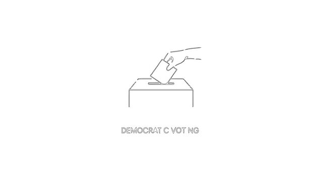 Democracy voting icon video motion with drawing style suitable to your campaign, independence day, political, society, business, and more