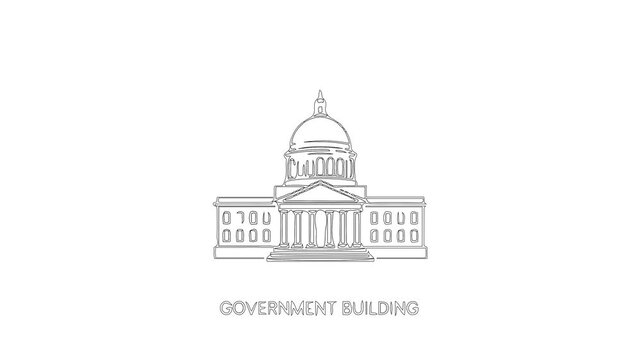 Law state building icon video motion suitable to your lawyer, justice, consult, finance, business, and more