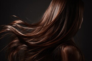 Naklejka premium Silky Long Brown Hair with Shine and Movement