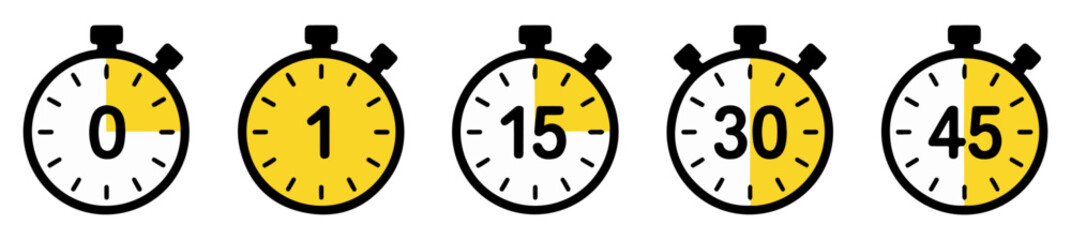 Fototapeta premium time clock vector icons set