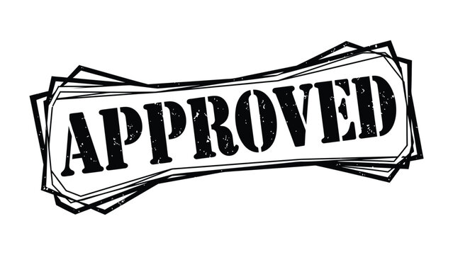 Approved Stamp Icon: A classic Approved stamp, a symbol of confirmation, acceptance, and authorization. Perfectly conveys the message of validation, ready for your creative projects.