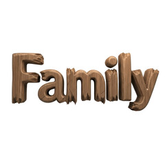 Wooden Carved "Family" Sign
