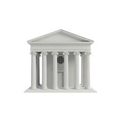 Obraz premium White greek temple icon isolated on transparent background